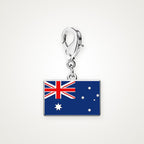 Charm Bandera de Australia plateado con broche de langosta