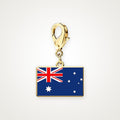 Charm Bandera de Australia dorado con broche de langosta