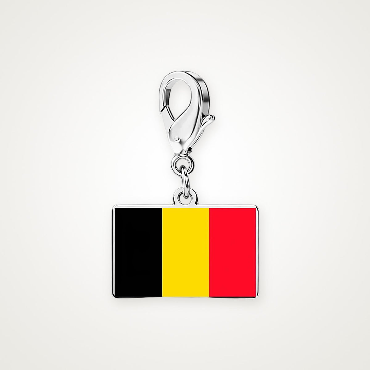 Charm Bandera de Bélgica plateado con broche de langosta
