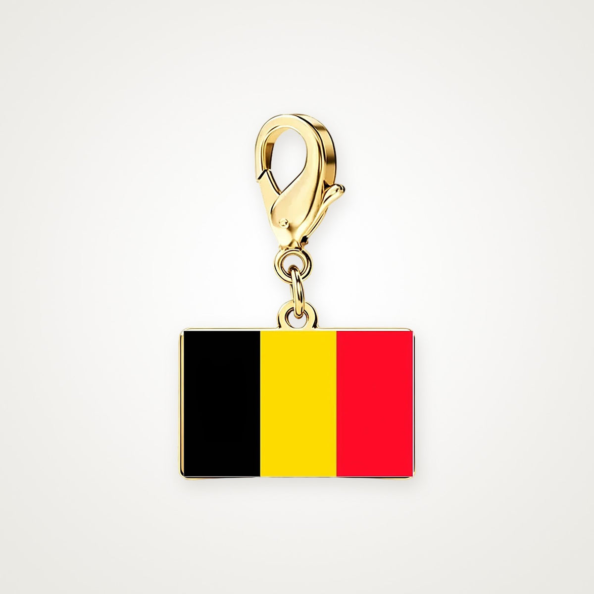 Charm Bandera de Bélgica dorado con broche de langosta