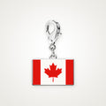 Charm Bandera de Canadá plateado con broche de langosta