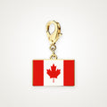 Charm Bandera de Canadá dorado con broche de langosta
