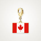 Charm Bandera de Canadá dorado con broche de langosta