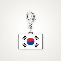 Charm Bandera de Corea del Sur plateado