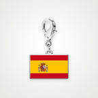 Charm Bandera de España plateado con broche de langosta