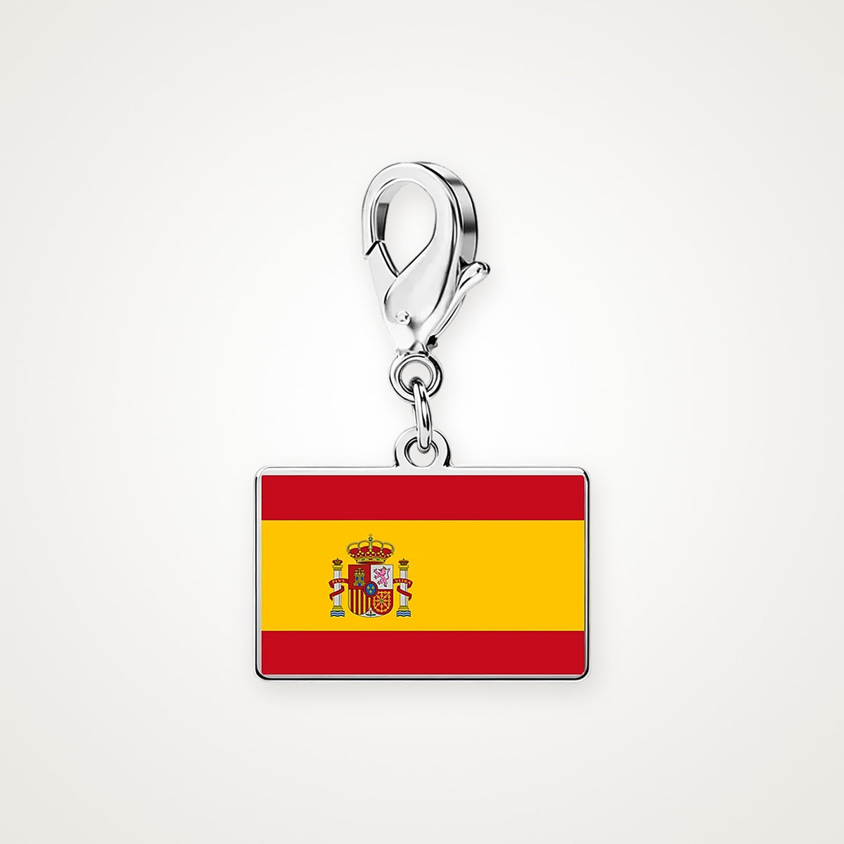 Charm Bandera de España plateado con broche de langosta