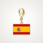 Charm Bandera de España dorado con broche de langosta