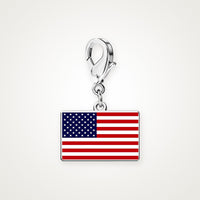 Charm Bandera de Estados Unidos plateado