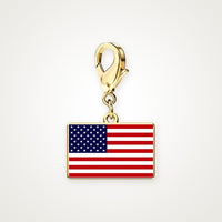 Charm Bandera de Estados Unidos dorado