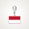 Charm Bandera de Indonesia plateado con broche de langosta