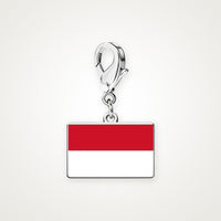 Charm Bandera de Indonesia plateado