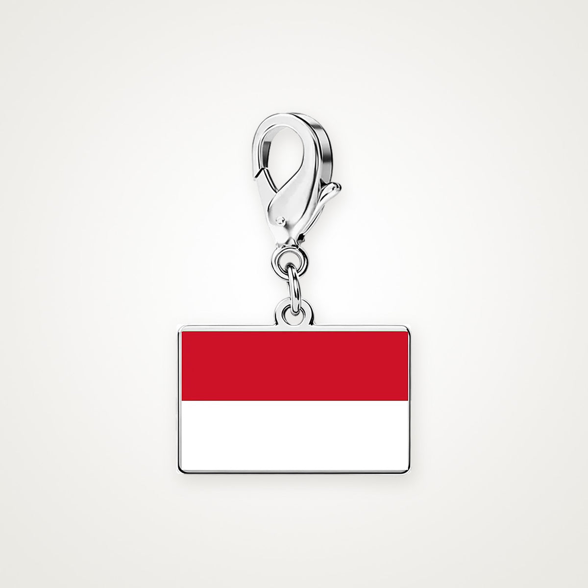 Charm Bandera de Indonesia plateado con broche de langosta
