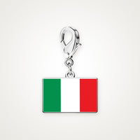 Charm Bandera de Italia plateado
