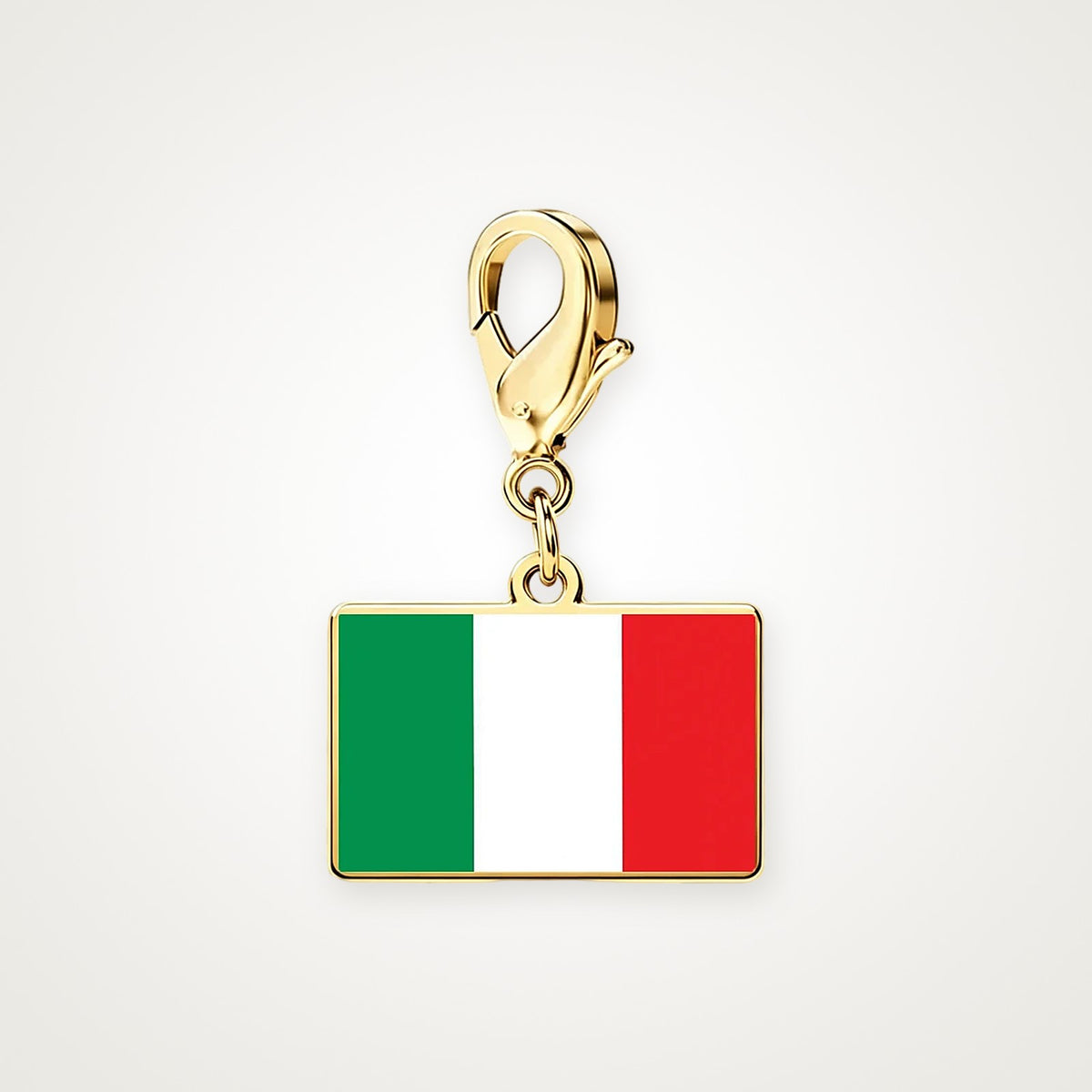 Charm Bandera de Italia dorado con broche de langosta