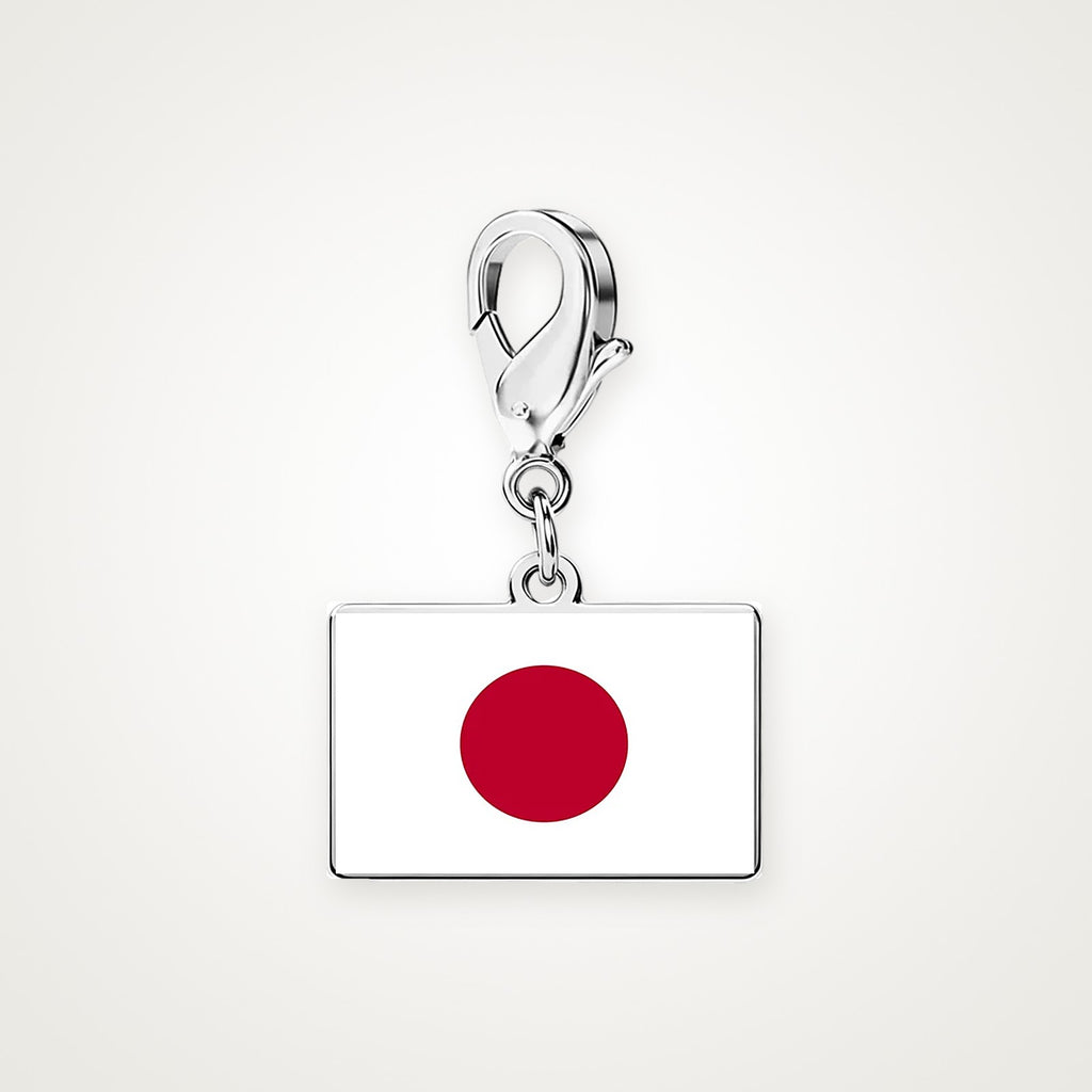 Charm Bandera de Japón plateado con broche de langosta