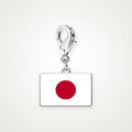 Charm Bandera de Japón plateado con broche de langosta