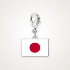 Charm Bandera de Japón plateado con broche de langosta
