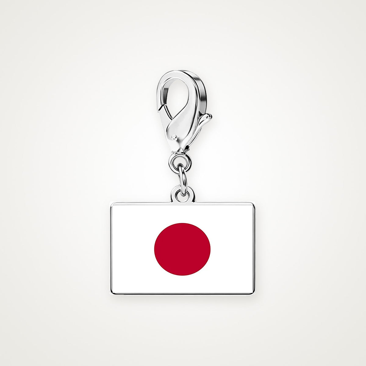 Charm Bandera de Japón plateado con broche de langosta