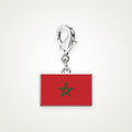 Charm Bandera de Marruecos plateado con broche de langosta