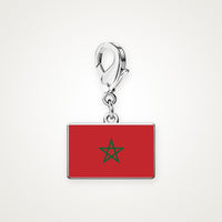 Charm Bandera de Marruecos plateado