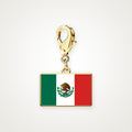 Charm Bandera de México dorado con broche de langosta