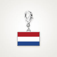Charm Bandera de los Países Bajos plateado