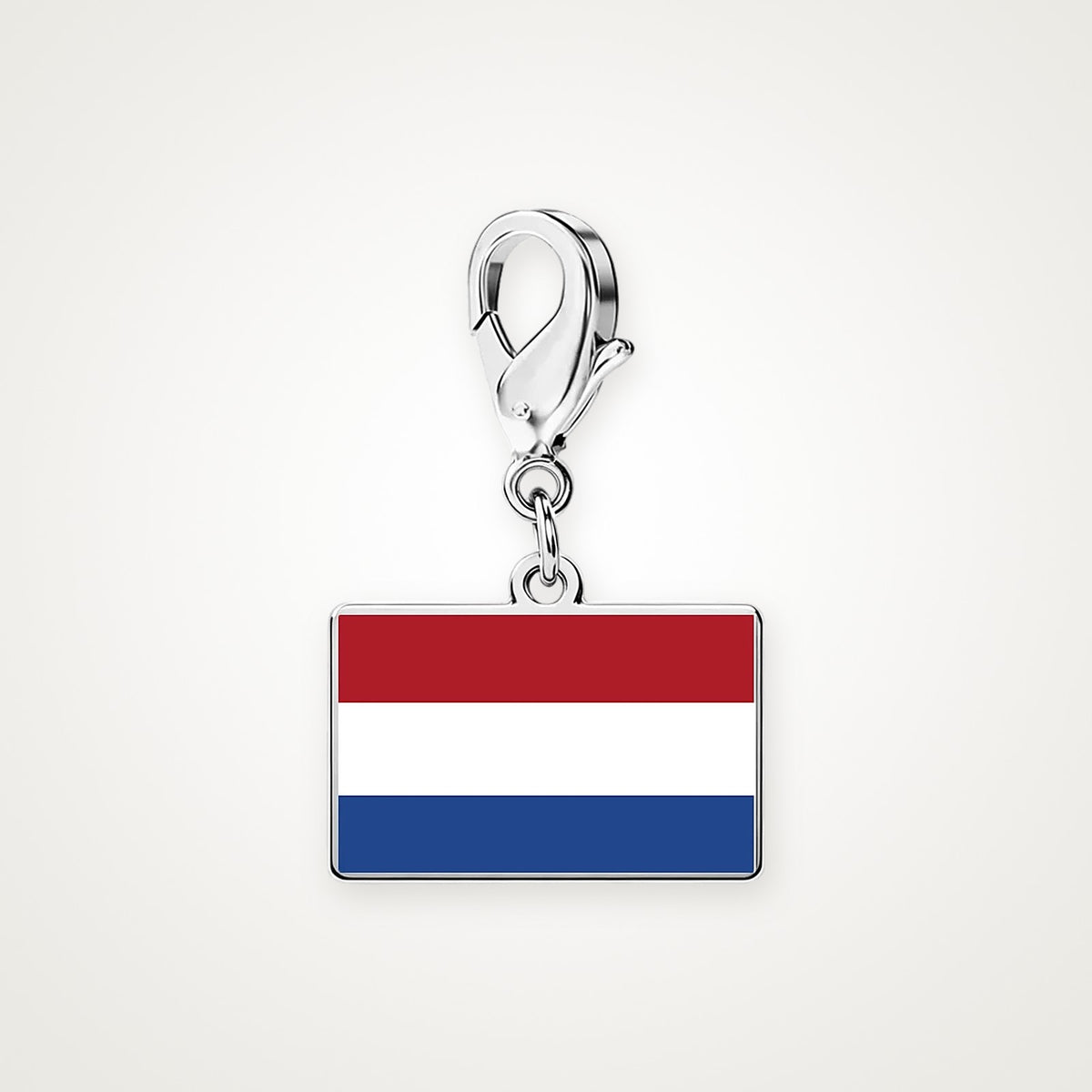 Charm Bandera de los Países Bajos plateado con broche de langosta
