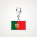 Charm Bandera de Portugal plateado con broche de langosta