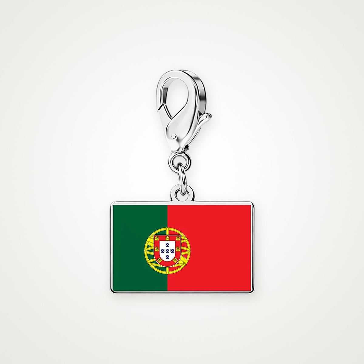 Charm Bandera de Portugal plateado con broche de langosta