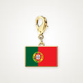 Charm Bandera de Portugal dorado con broche de langosta