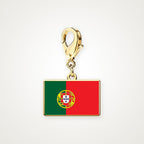 Charm Bandera de Portugal dorado con broche de langosta