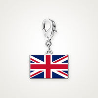 Charm Bandera del Reino Unido plateado