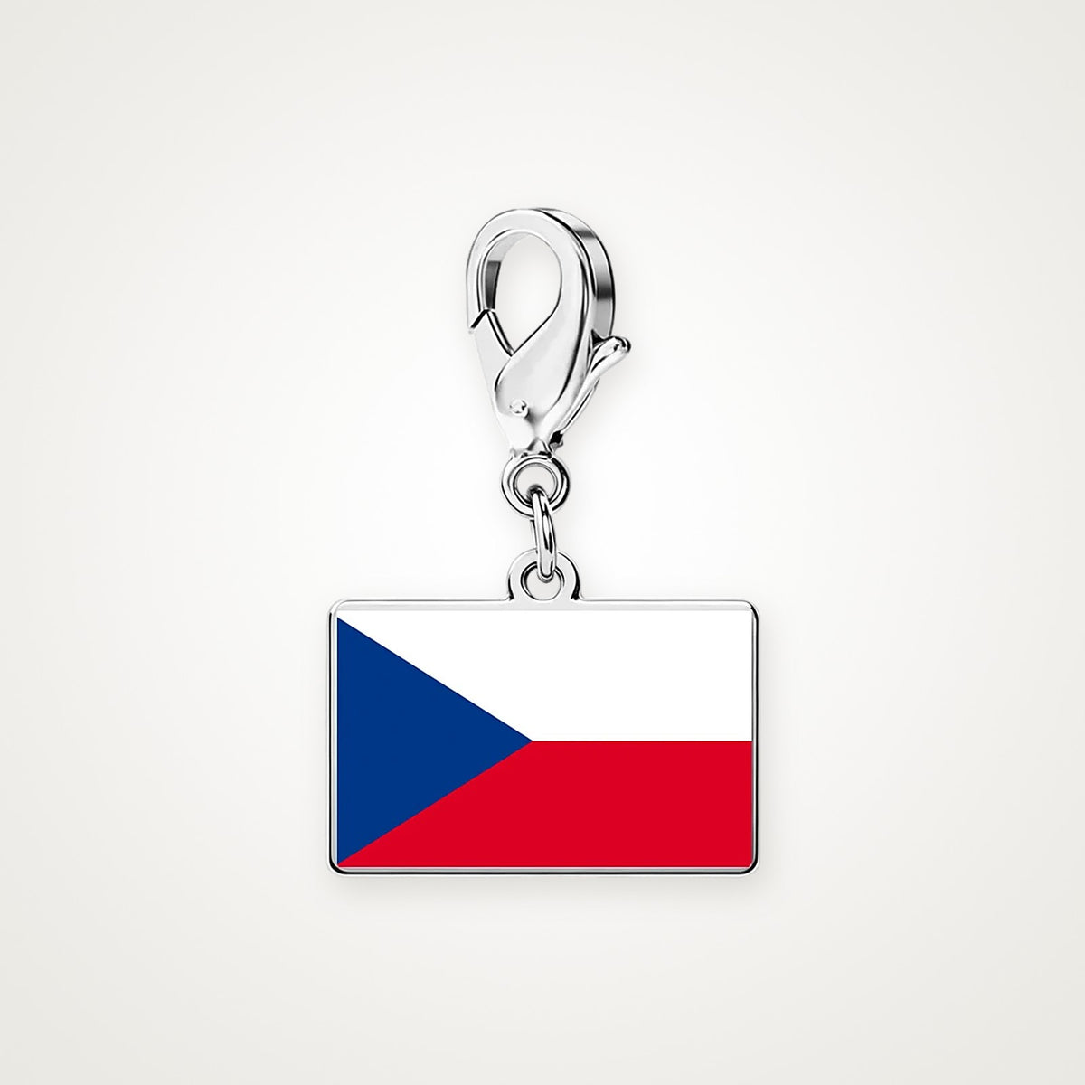 Charm Bandera de la República Checa plateado con broche de langosta