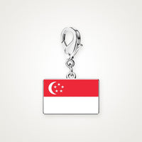 Charm Bandera de Singapur plateado