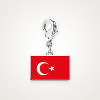 Charm Bandera de Turquía plateado