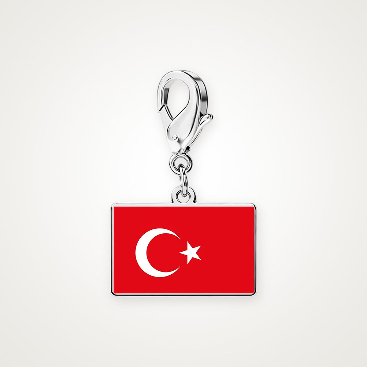 Charm Bandera de Turquía plateado con broche de langosta