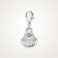 Charm Concha plateado con broche de langosta