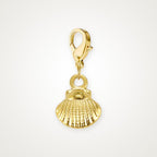 Charm Concha dorado con broche de langosta