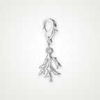 Charm Coral plateado con broche de langosta