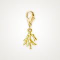 Charm Coral dorado con broche de langosta