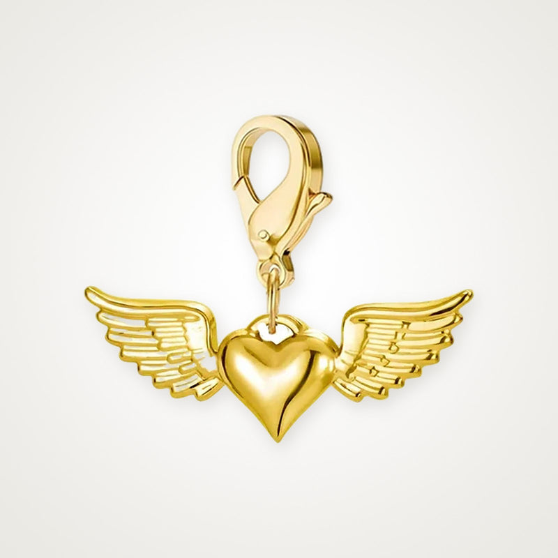 Charm Corazón con Alas dorado