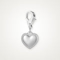 Charm Corazón plateado con broche de langosta