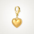 Charm Corazón dorado con broche de langosta
