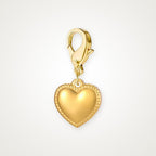 Charm Corazón dorado con broche de langosta