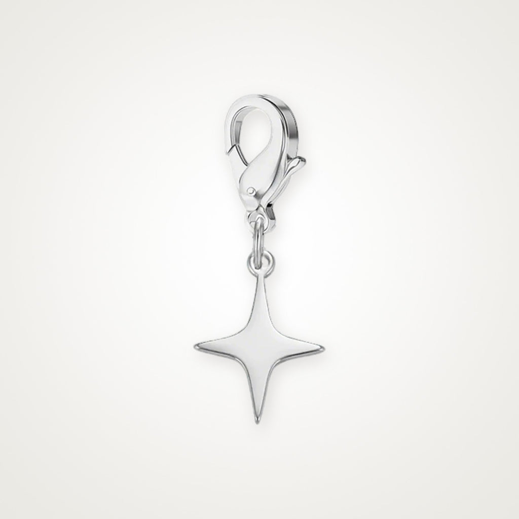 Charm Destello plateado con broche de langosta