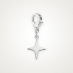 Charm Destello plateado con broche de langosta