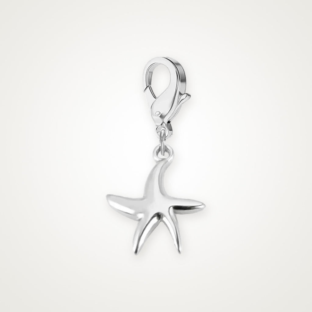 Charm Estrella de Mar plateado con broche de langosta