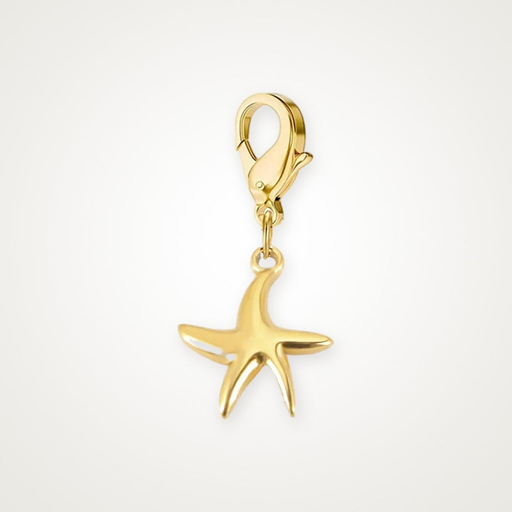 Charm Estrella de Mar dorado con broche de langosta