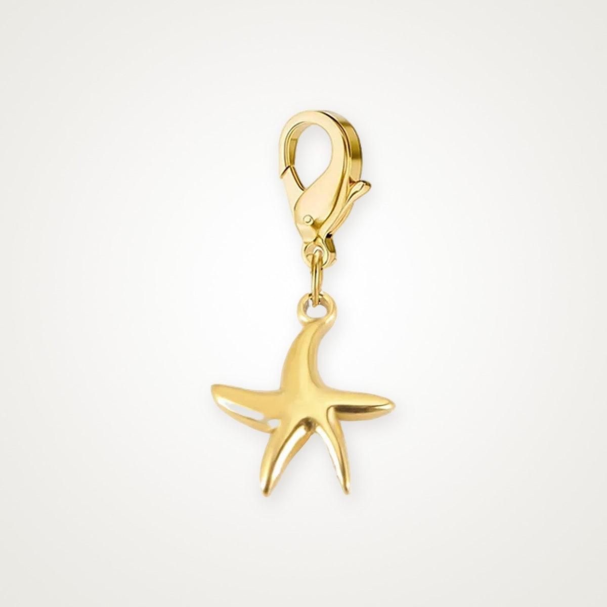 Charm Estrella de Mar dorado con broche de langosta