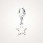 Charm Estrella plateado con broche de langosta